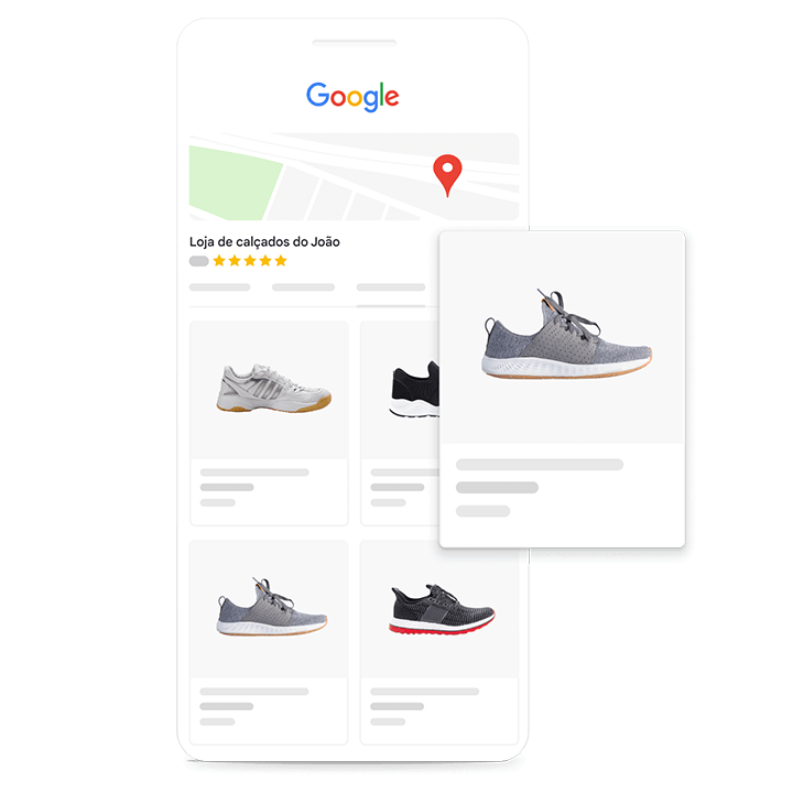 ilustração de um produto integrado a Google maps