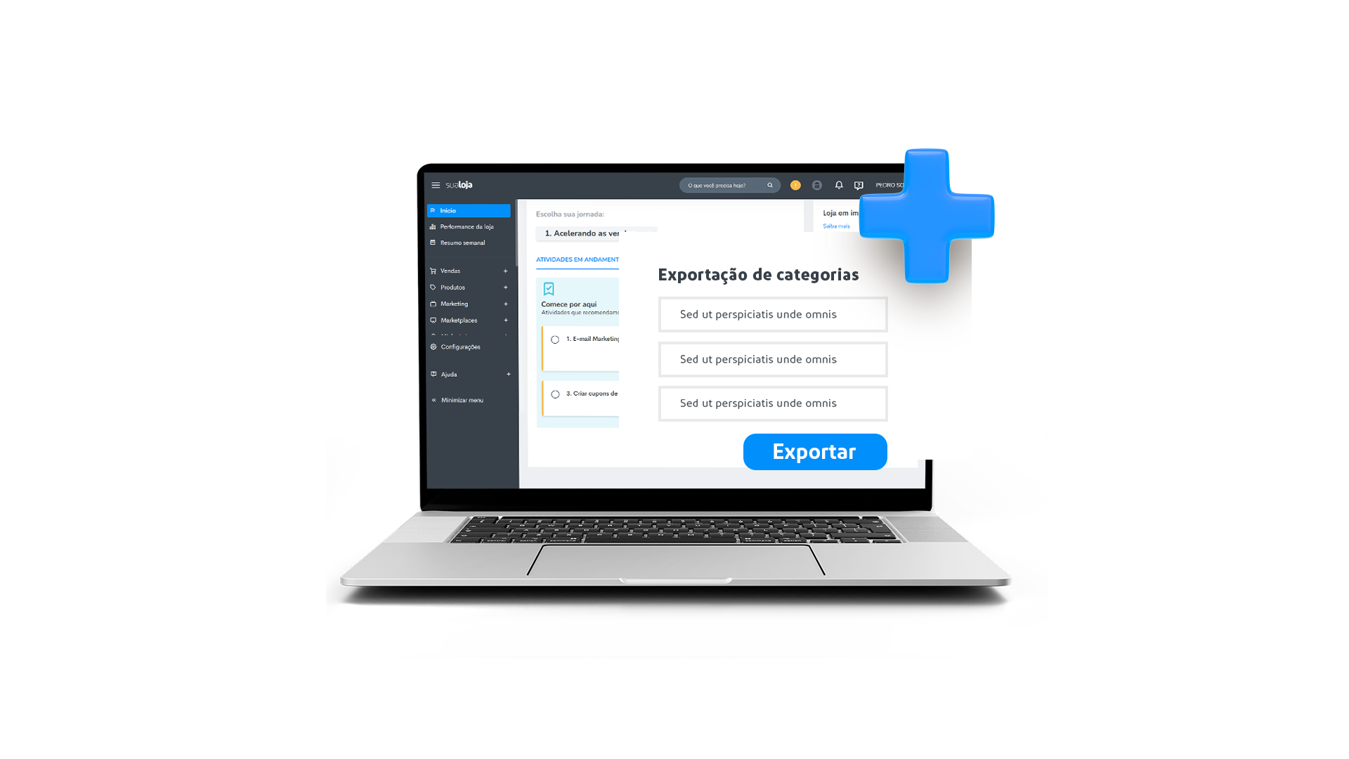Exportação de categorias adicionais de produtos