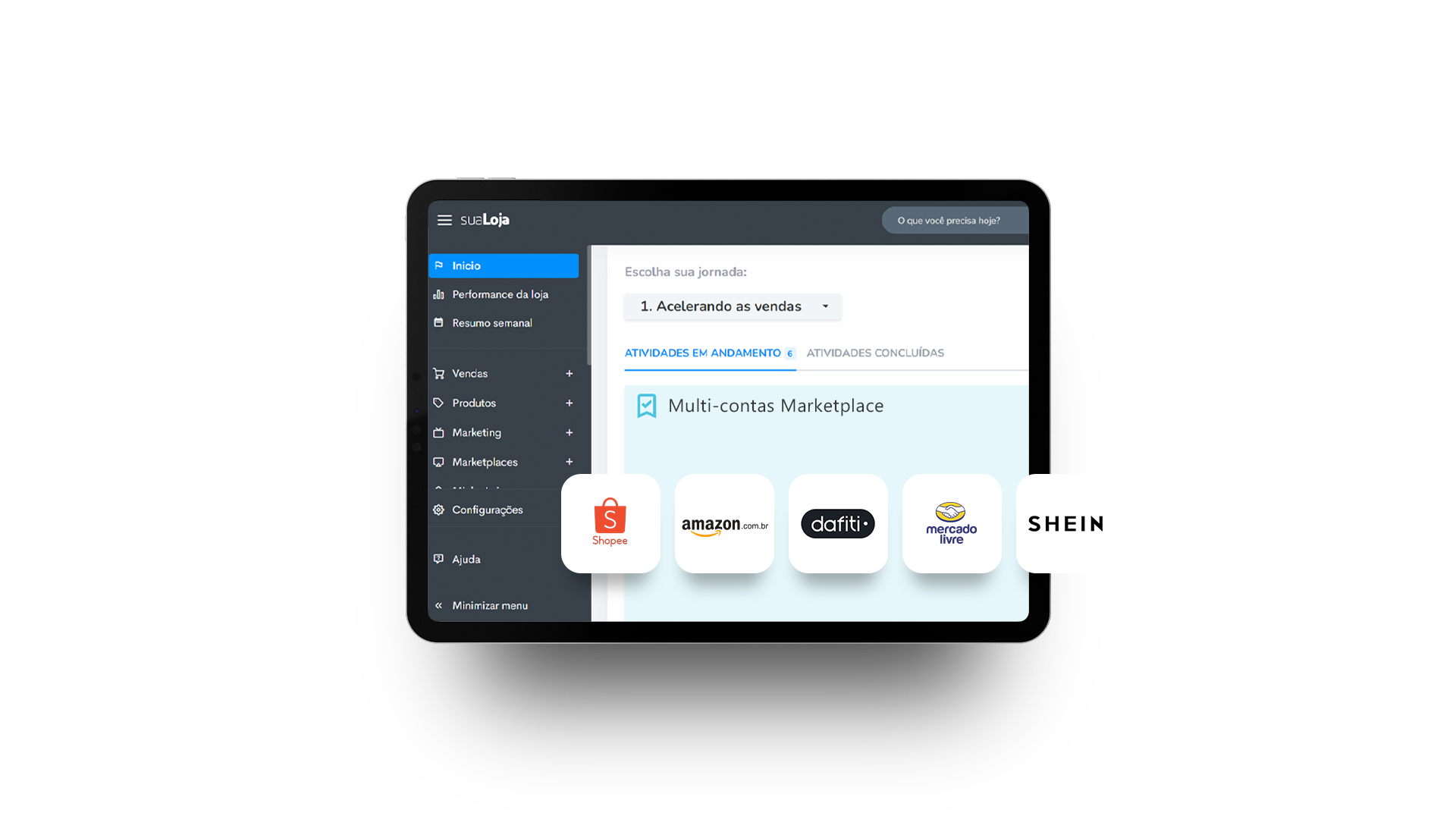 Multicontas: Shopee, Amazon e Dafiti