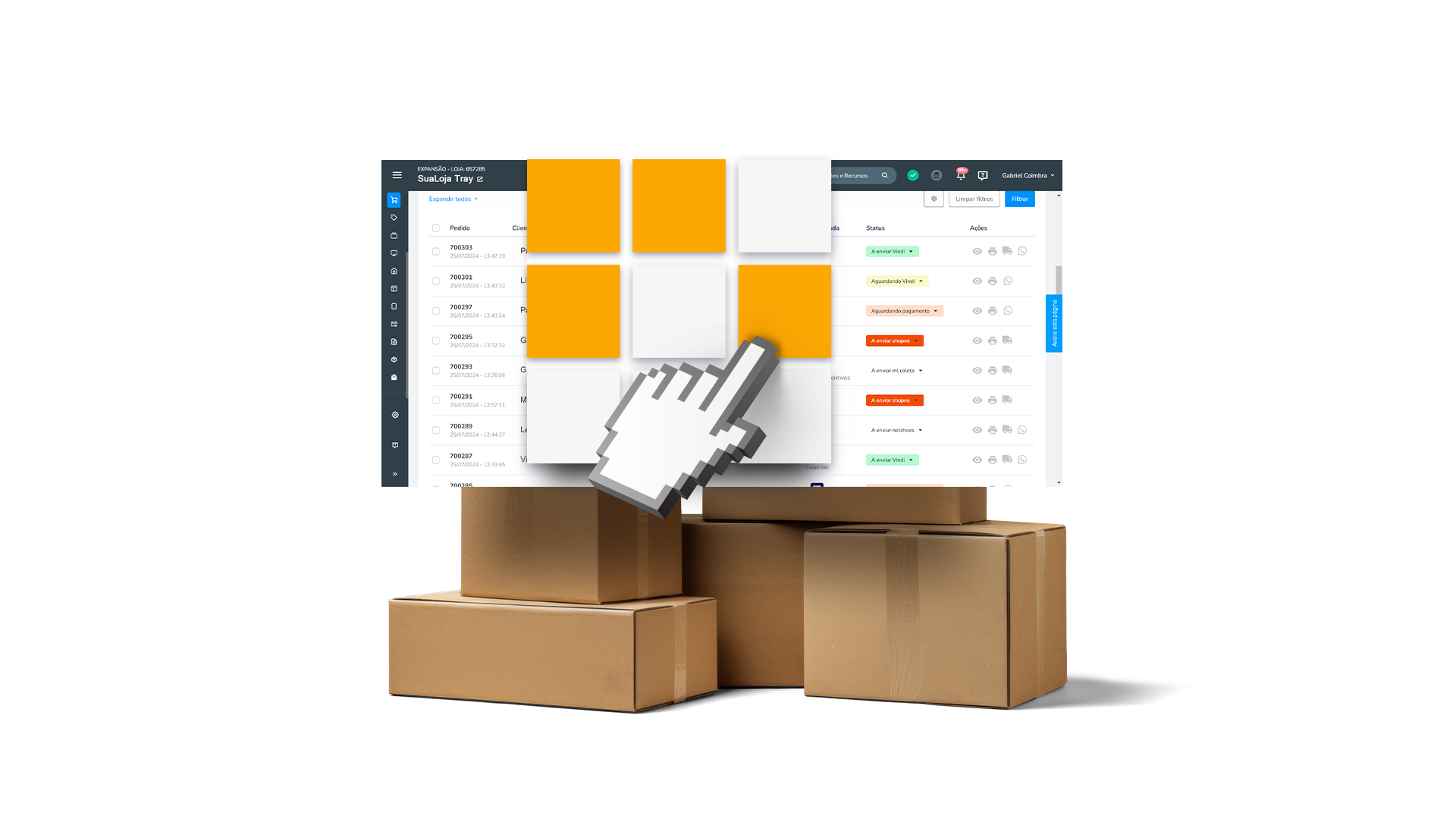 Variações na lista de produtos