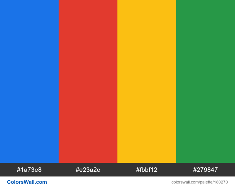 paleta de cores google