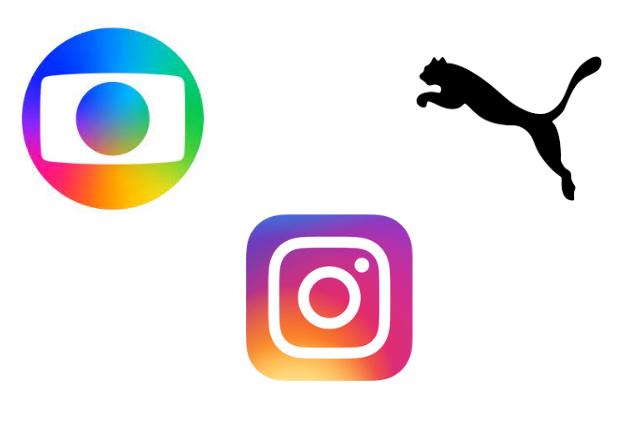 a imagem mostra três marcas registradas que são figurativas: Rede Globo, Puma e Instagram