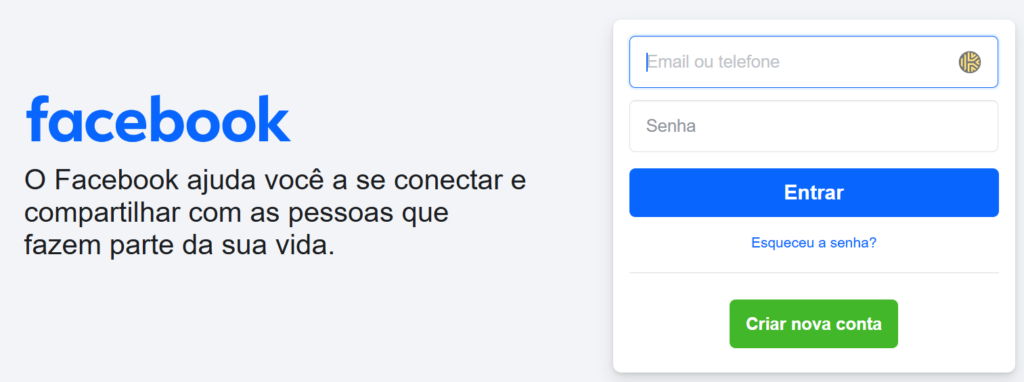 Site do facebook