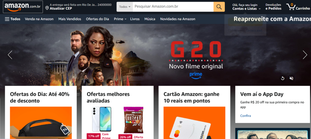 site da Amazon