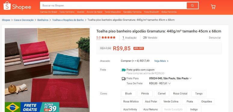 Toalha de piso - Shopee