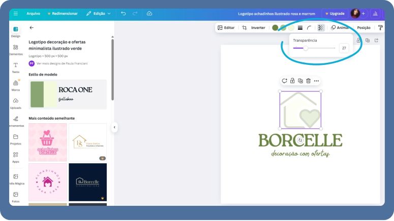 Exemplo de marca d´água no Canva