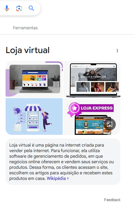 Exemplo do painel do Google Knowledge Graph