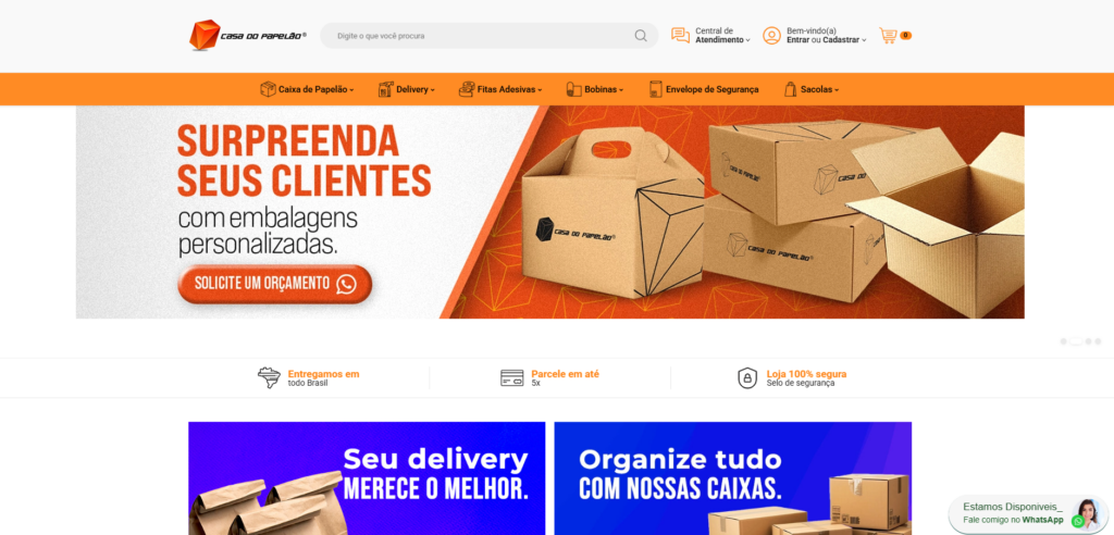 Site Casa do Papelão