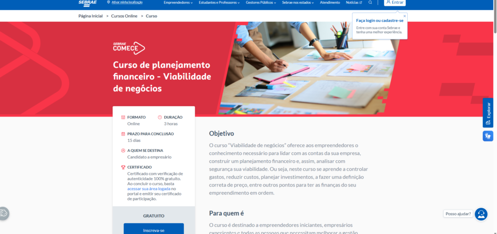 curso de planejamento financeiro