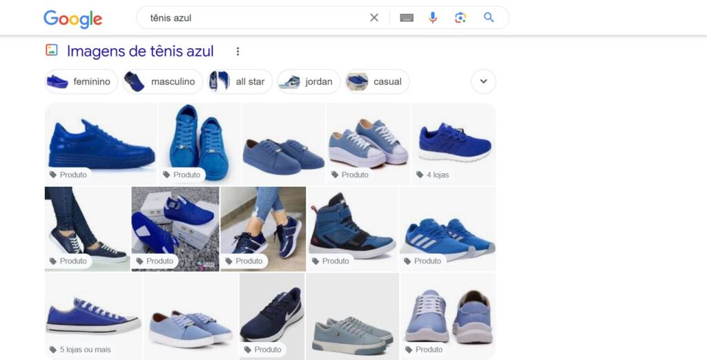 exemplo de busca no Google - Seo para e-commerce