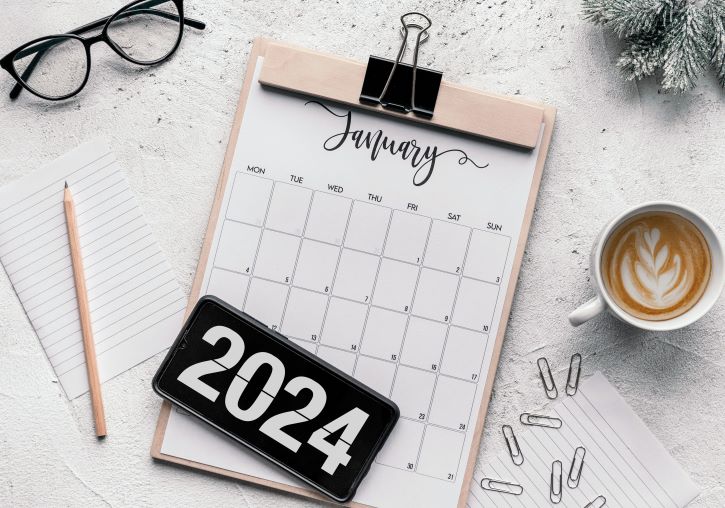a imagem mostra um calendário de 2024 com todas as datas comemorativas importantes para o e-commerce