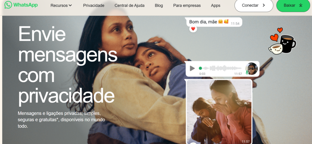 A imagem mostra a tela inicial do WhatsApp Web