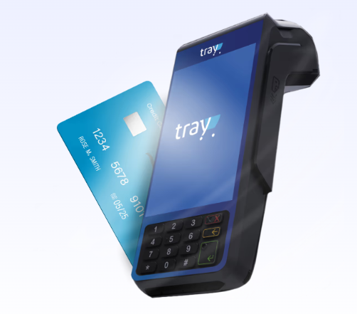 A imagem mostra o POS do Tray Pagamentos