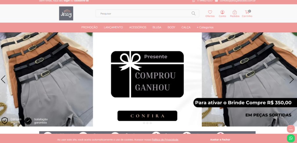 Site da Jessy Moda Feminina 