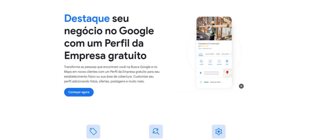 Use o Google meu negócio - site 