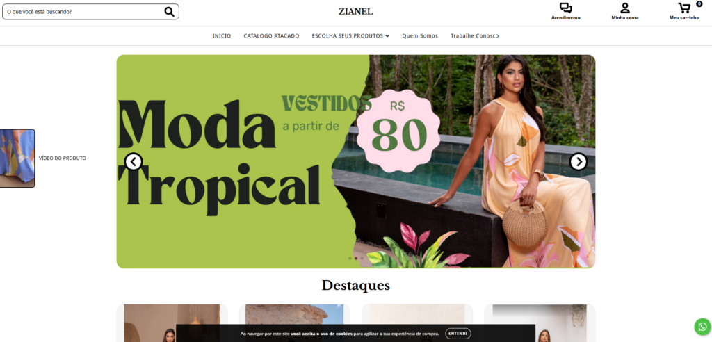 Site da Zianel Atacado