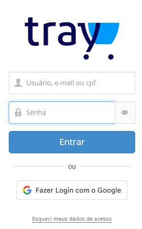 Página inicial da Tray Envios 