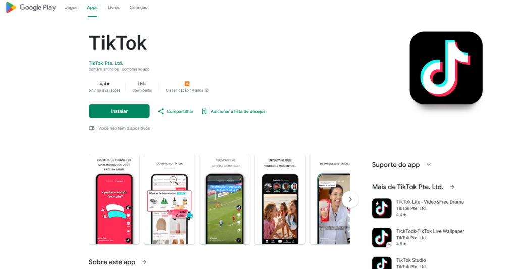 A imagem mostra um print do TikTok 