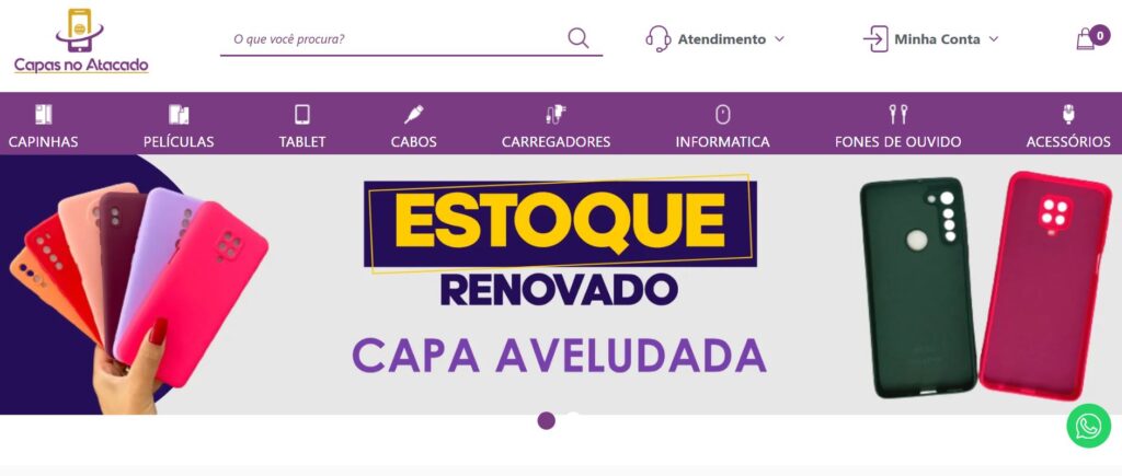 Capa no atacado - lojista Tray E-commerce
