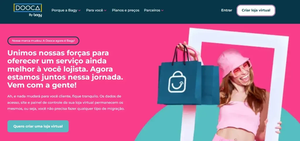 a imagem representa a página principal da plataforma de e-commerce Docca