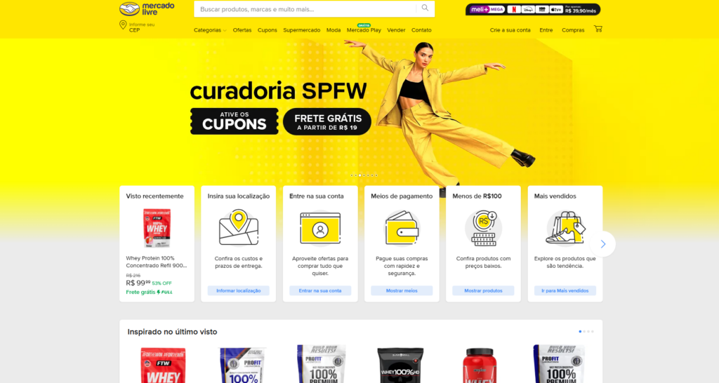 Print do marketplace do Mercado Livre 