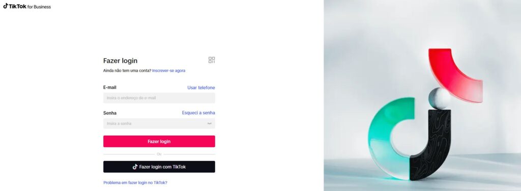 Login e senha do Symphony Creative Studio