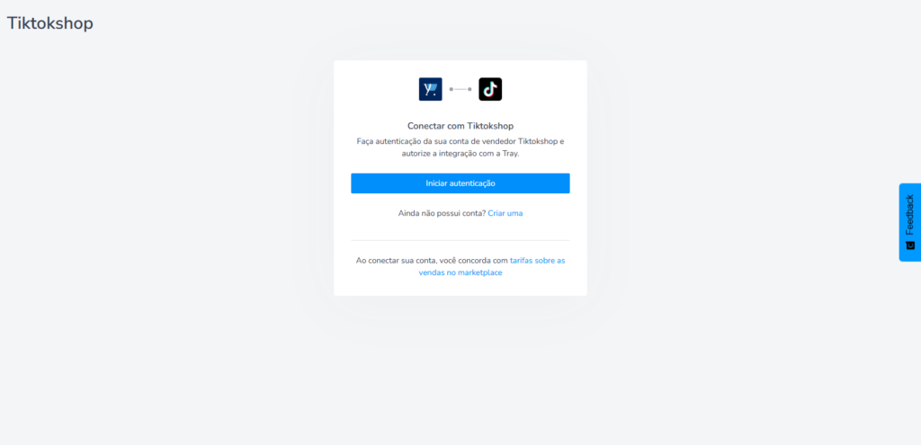 Integração Tray e TikTok, imgem do Painel