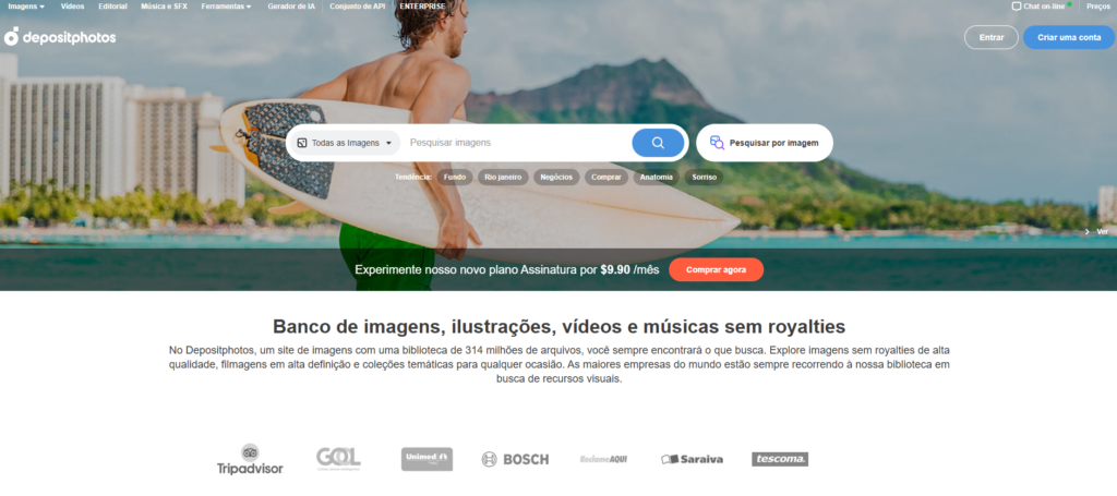 Como vender fotos pela internet, plataforma Depositphotos