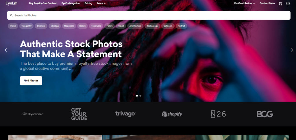 Como vender fotos online, plataforma EyeEm