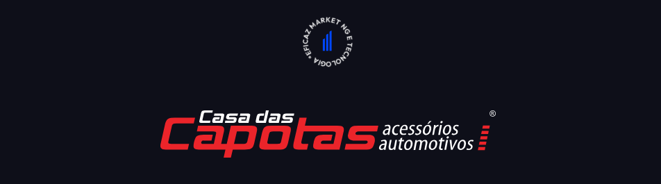 Logo casa de capotas acessórios automotivos. case da Eficaz Marketing e Tecnologia.
