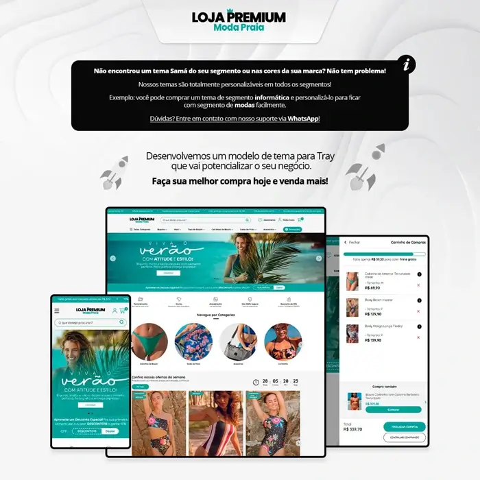 Exemplo de como criar uma loja virtual hospedada em diferentes dispositivos, celular, tablet e notebook