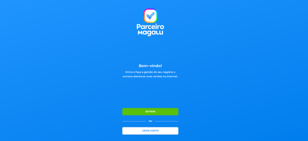 Página inicial do parceiro Magalu 