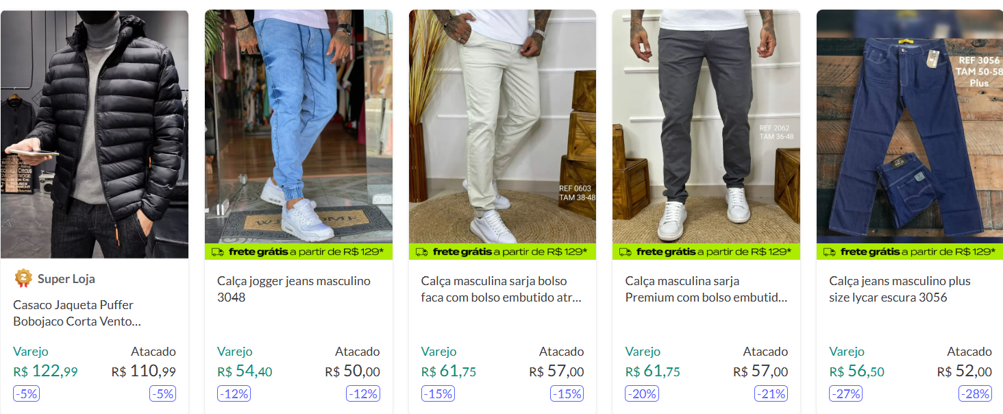 Imagens de modelos vestido roupas masculinas - Zax Atacado