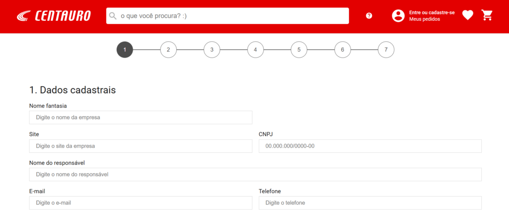 A imagem mostra um print da página para começar a vender na Centauro.