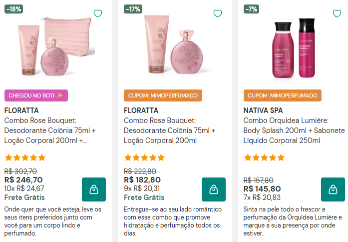 Combo de produtos O Boticário
