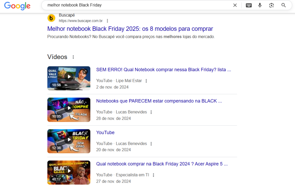 Exemplo de conteúdo reviews do Google.