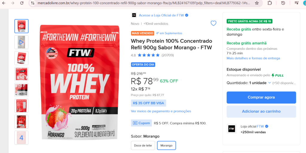 Exemplo de página de produto