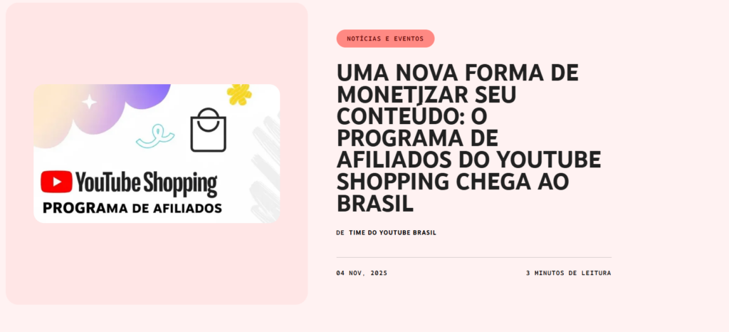 Programa de afiliados do Youtube