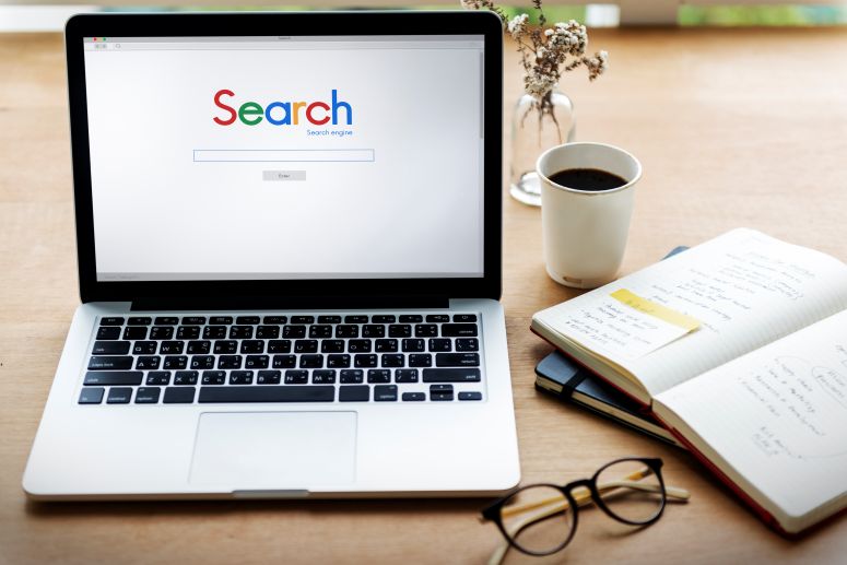 Um notebook aberto com a navegação em Search.