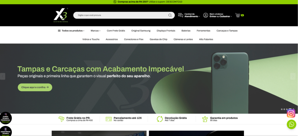 X3 Distribuidora (Para lojas de manuntenção de celulares)