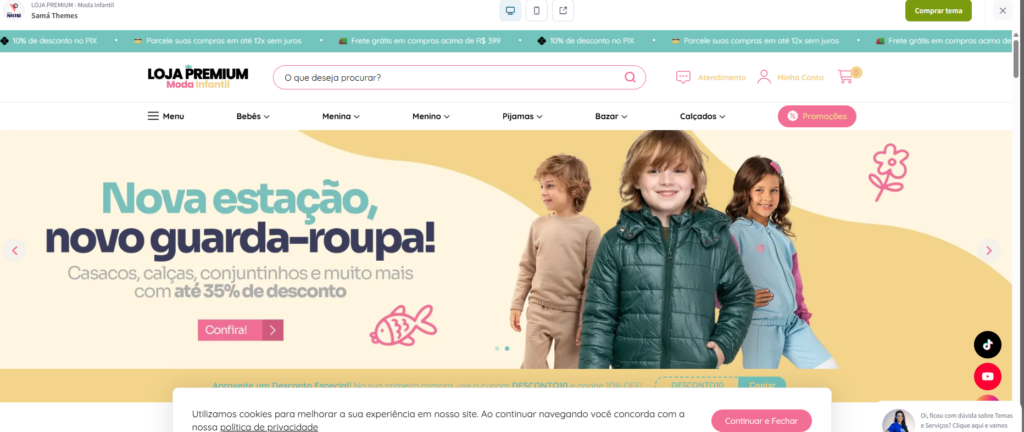 Tema LOJA PREMIUM - Moda Infantil